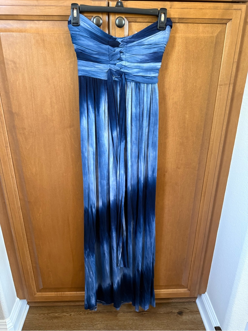Catwalk Studio Strapless Ombre Maxi Dress in Blues